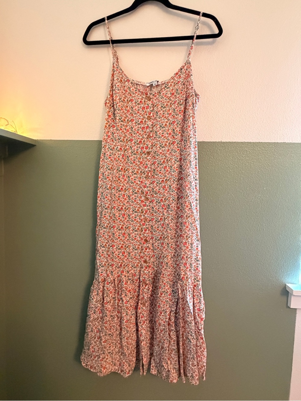 Mimi Chica Pink & Cream Floral Midi Slip Dress
